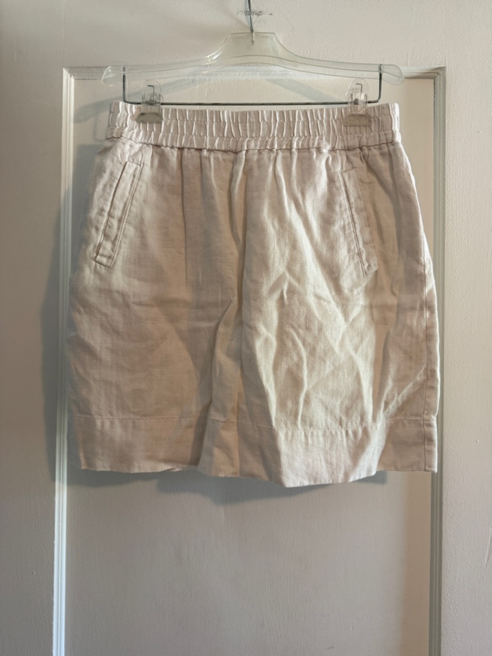 Ann Taylor Loft Linen Mini Skirt White XS
